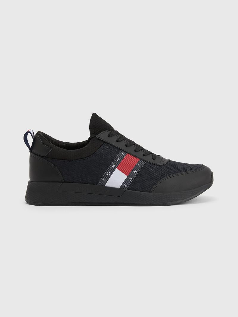 Férfi Tommy Hilfiger Tj running Alkalmi Cipő Fekete | HU 1464ILH